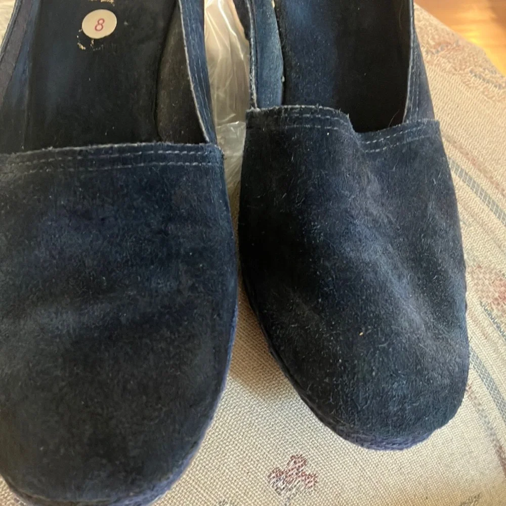 Dark Blue Suede wedges 8